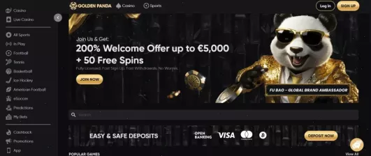 Goldenpanda Casino Willkommensbonus 200 Prozent